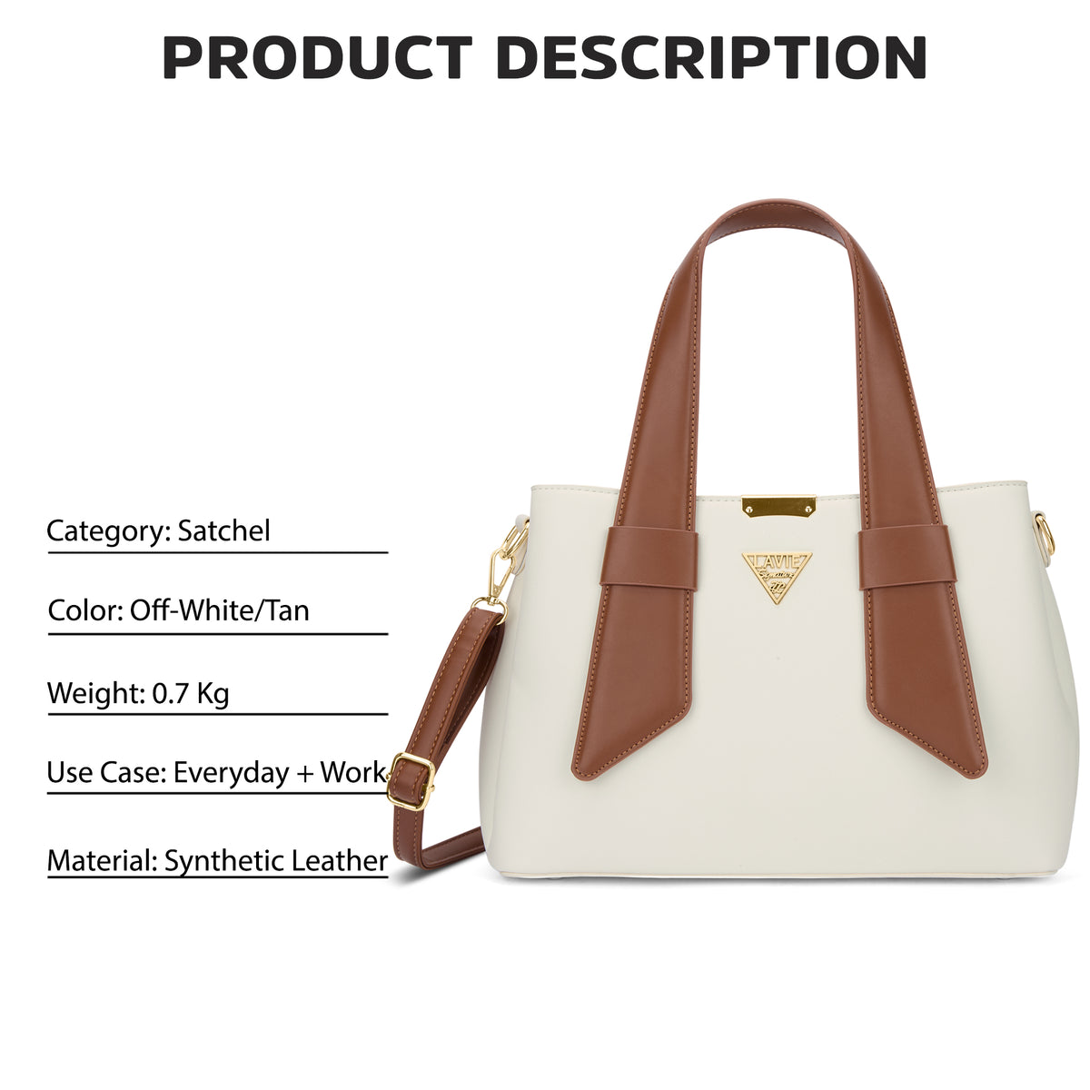 Nashville 3C Satchel Bag Off White/Tan