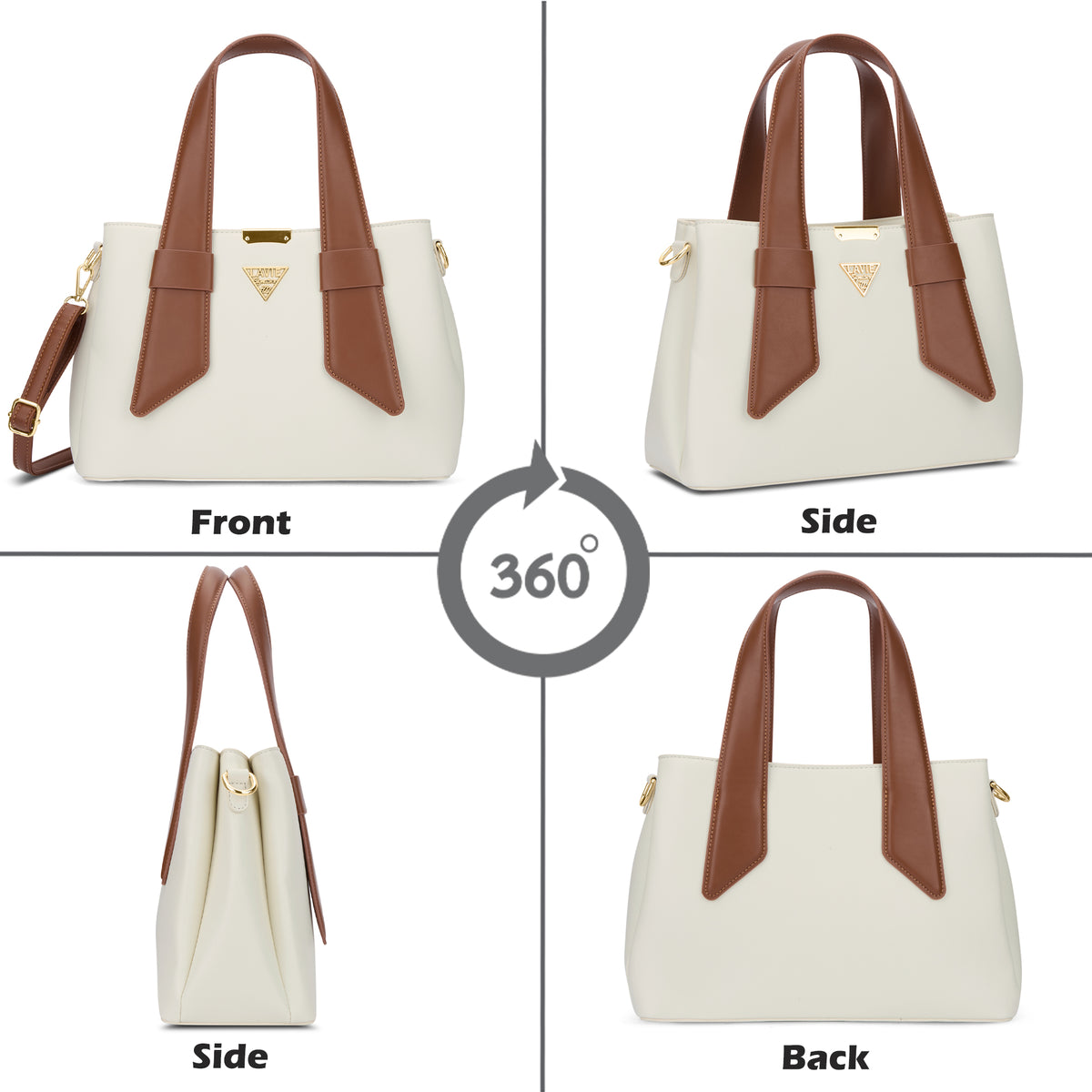 Nashville 3C Satchel Bag Off White/Tan