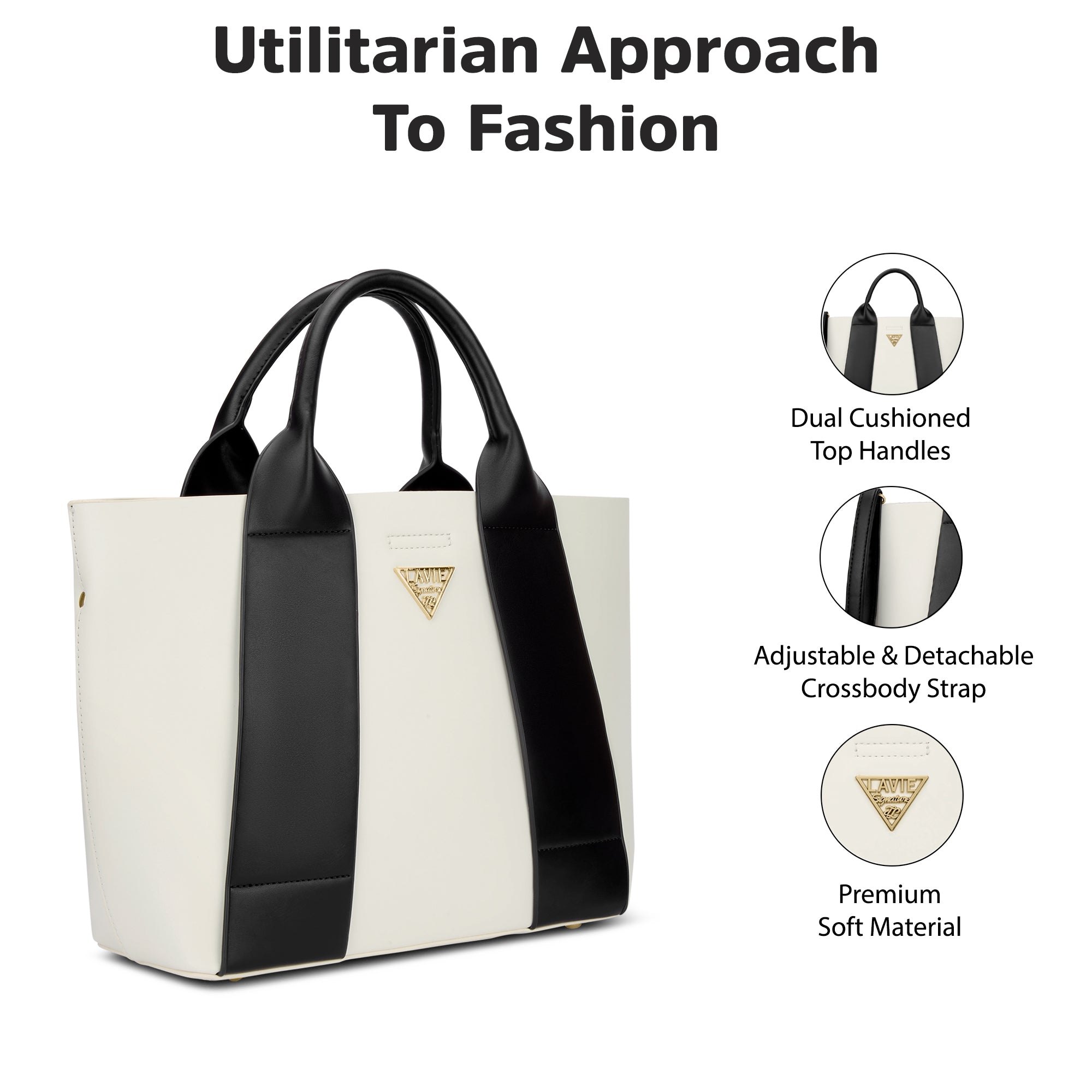 Savannah 3C Tote Bag Off White/Black