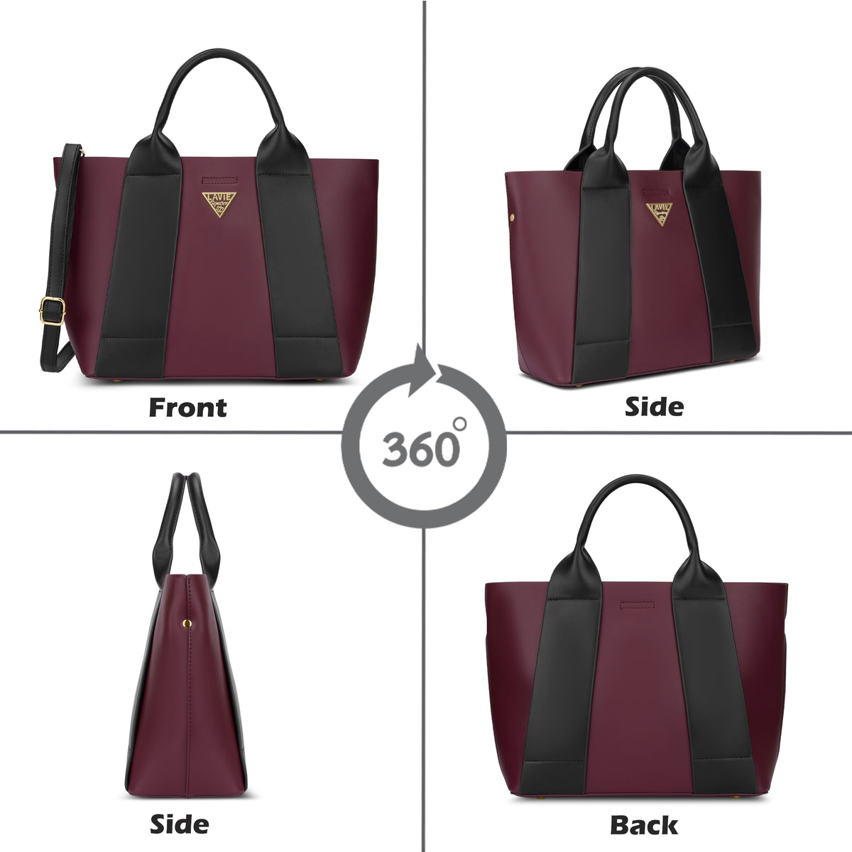 Savannah 3C Tote Bag Maroon/Black