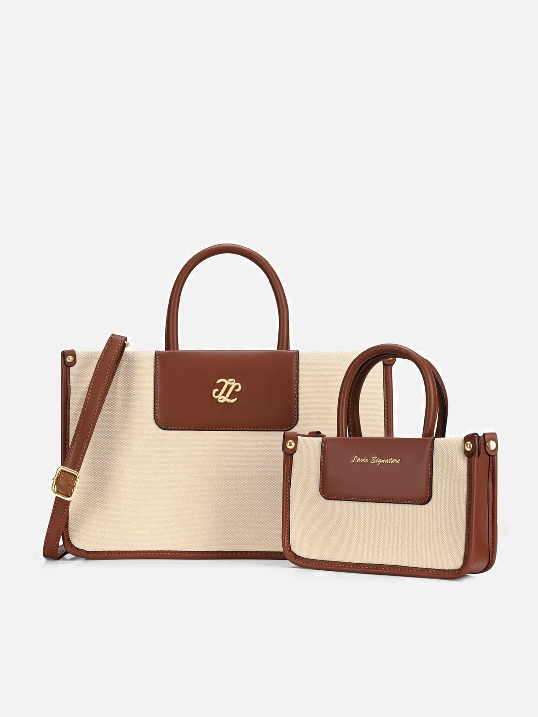 Canva Combo Set Large Tan Tote Bag