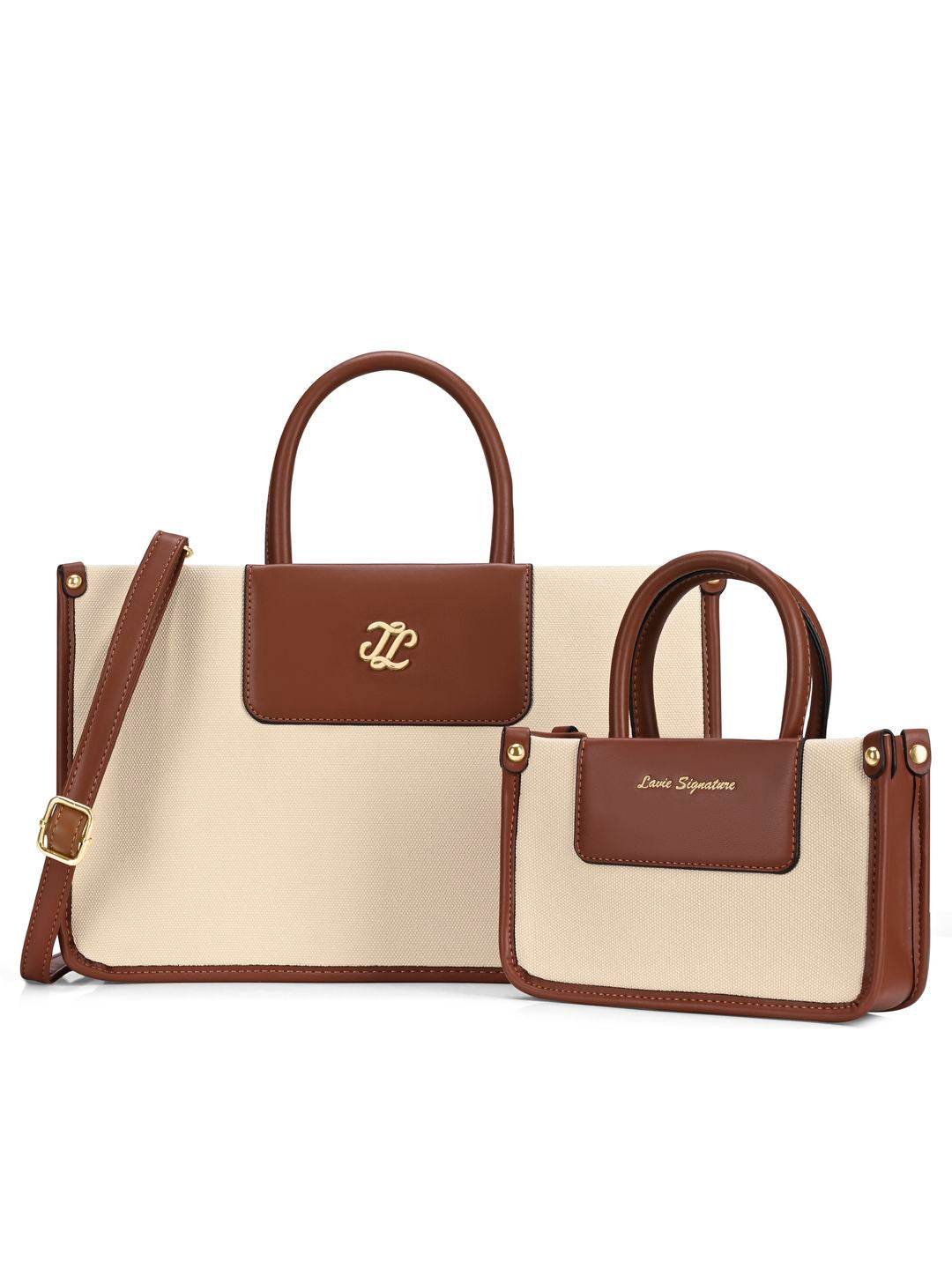 Canva Combo Set Large Tan Tote Bag