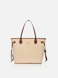 Canva Laptop Large Off White & Tan Tote Bag