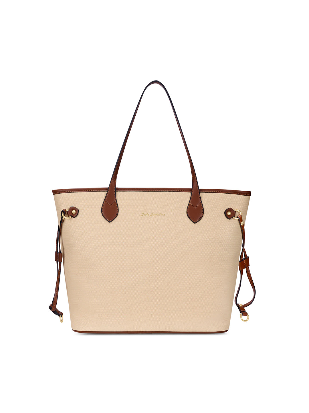 Canva Laptop Tote Bag Off White/Tan