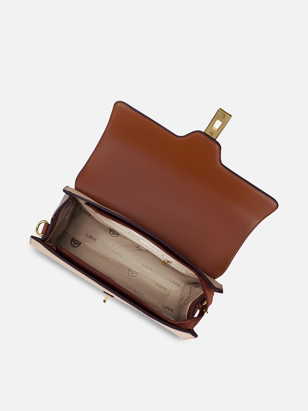 Canva Flap Satchel Bag Off White/Tan
