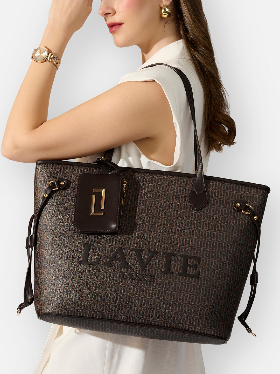 Lavie Luxe Monogram Elise Large Tote Bag