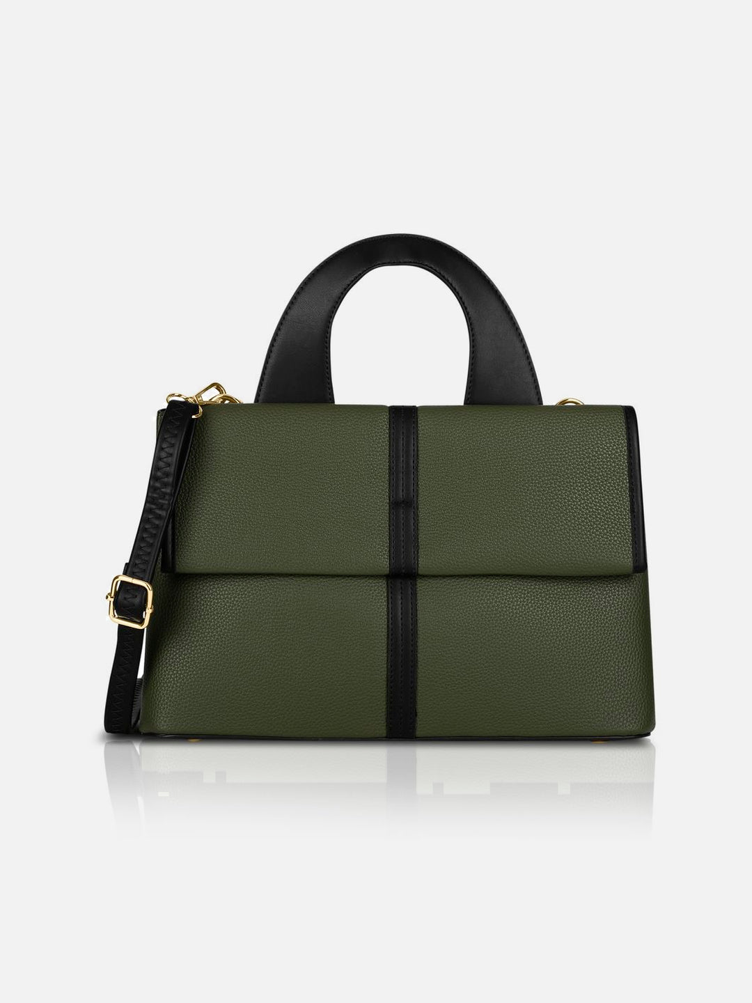 Nevada Flap Medium Olive Satchel Bag
