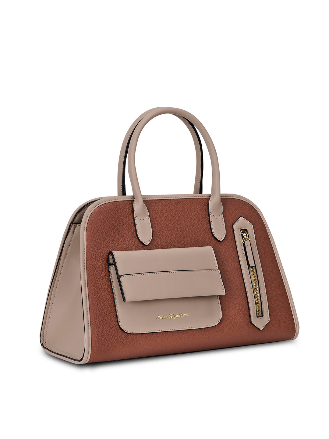 Tennisa Pocket Satchel Bag Tan