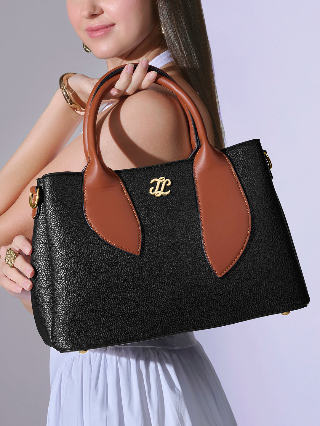 Sabria 3C Satchel Bag Black