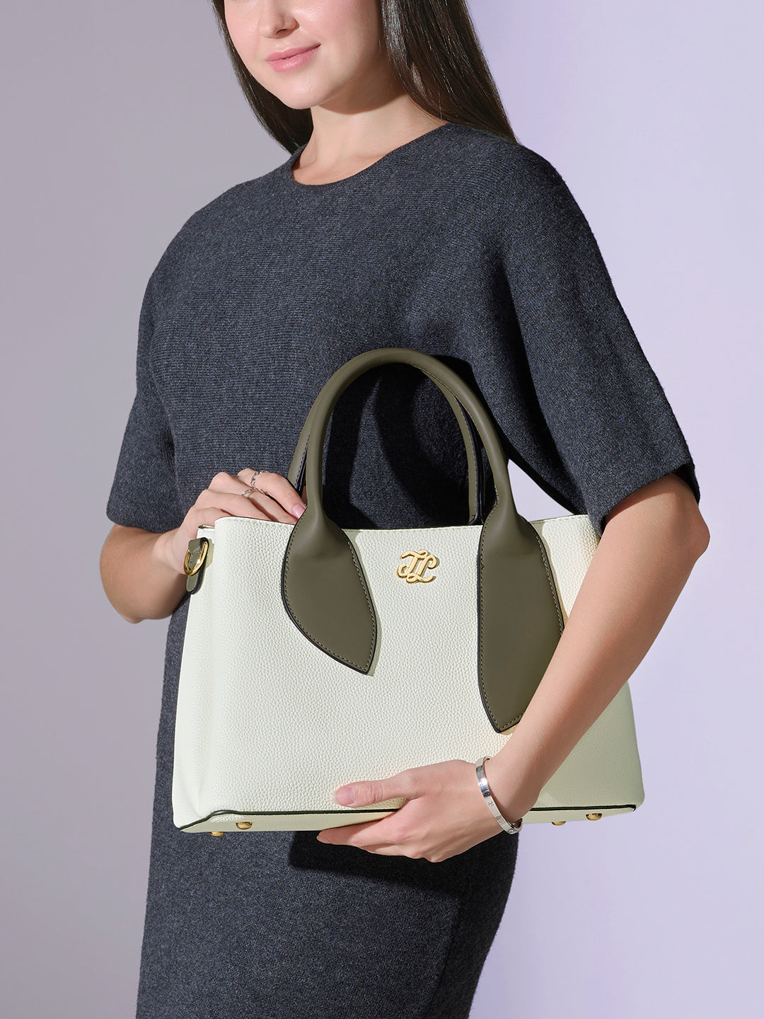 Sabria 3C Satchel Bag Off White
