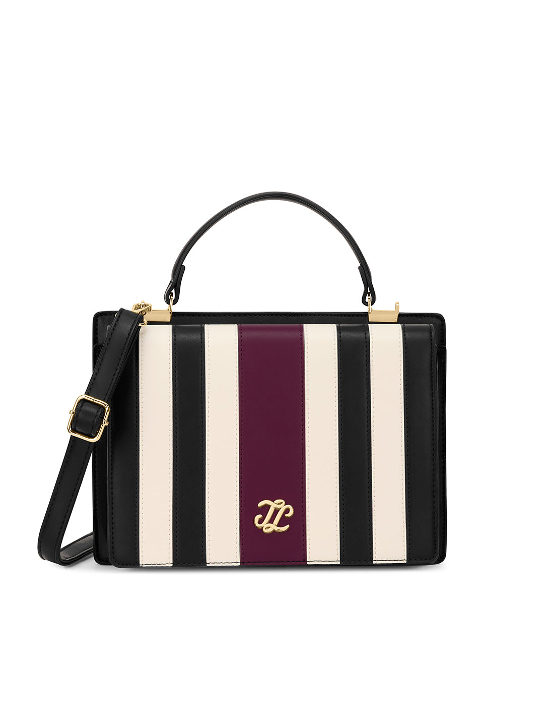 Penny Dual Flap Satchel Bag Wine