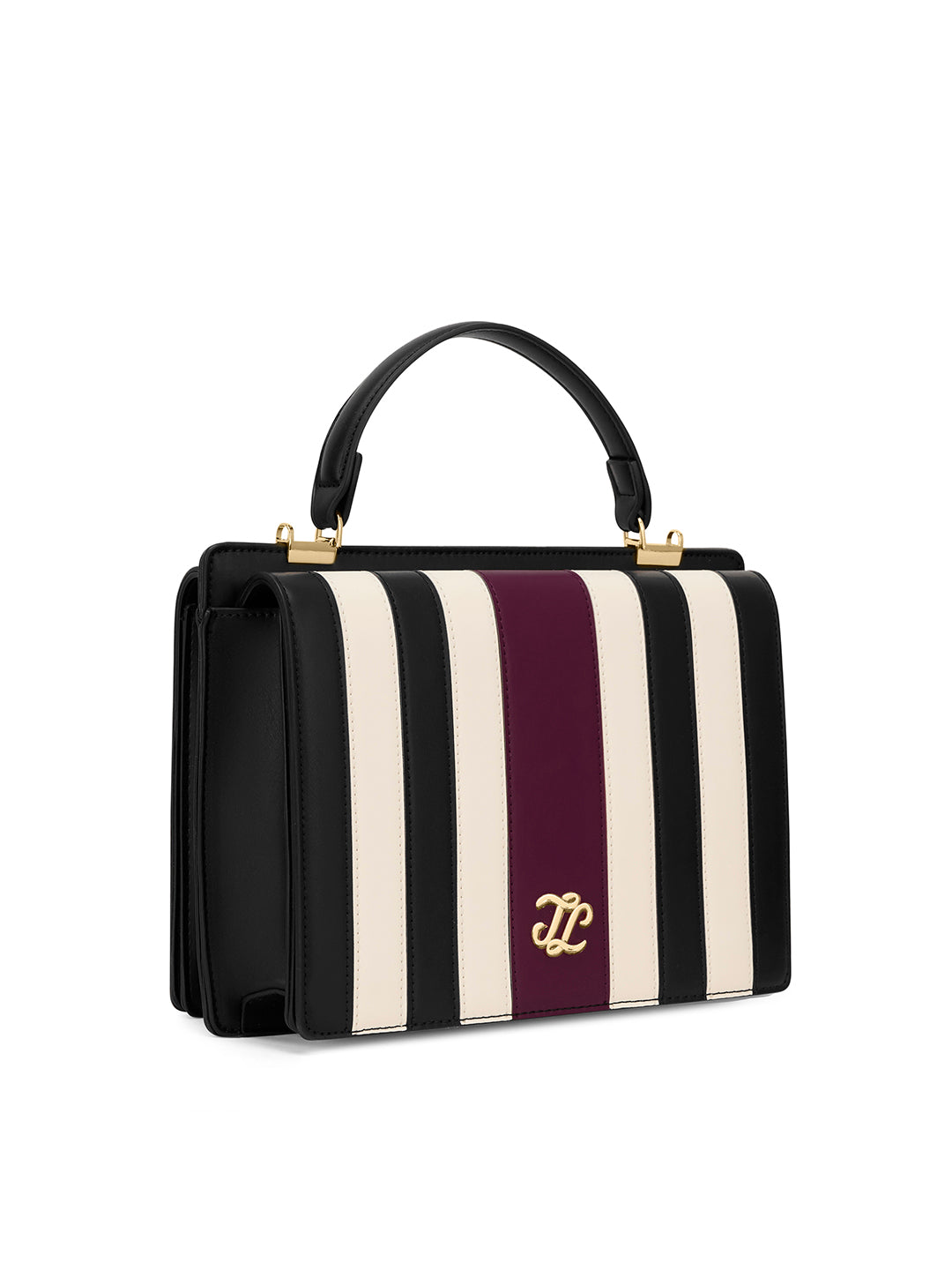 Penny Dual Flap Satchel Bag Wine