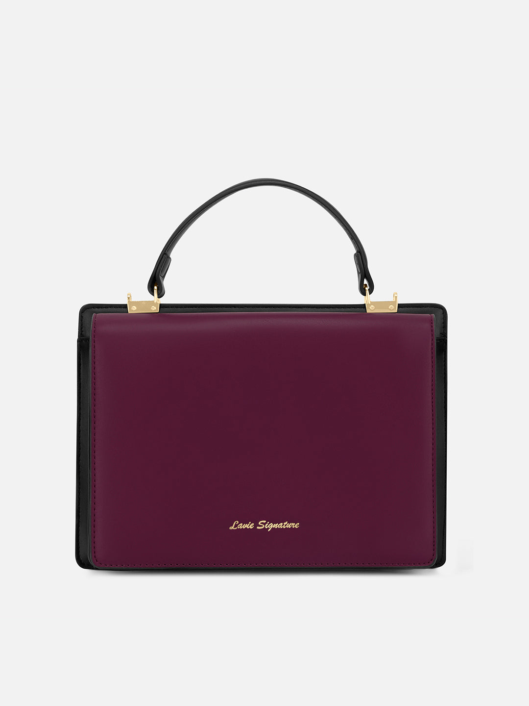 Penny Dual Flap Satchel Bag Wine