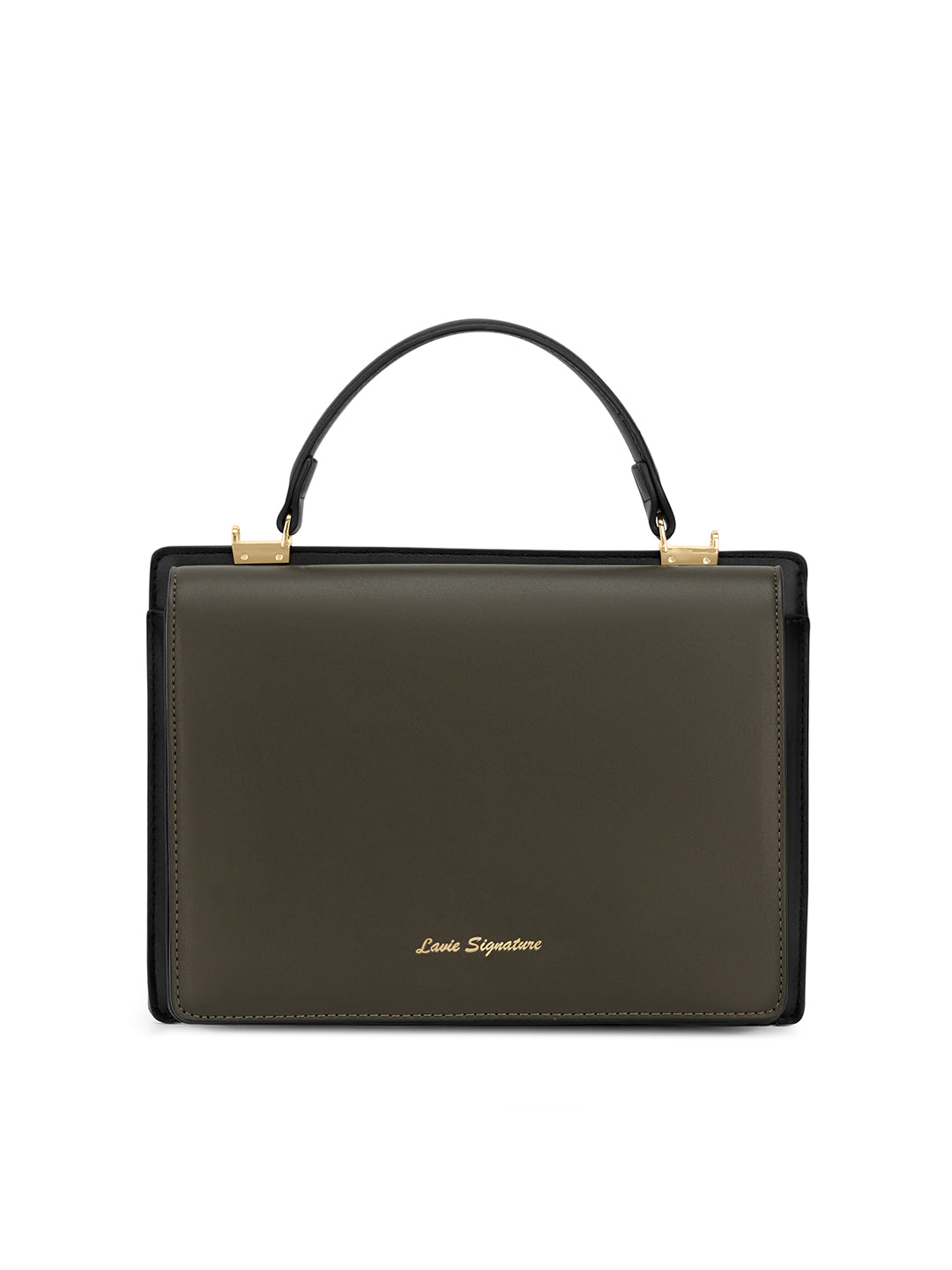 Penny Dual Flap Satchel Bag Olive