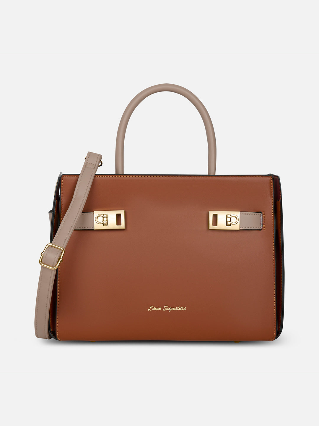 Delphia Satchel Bag Tan