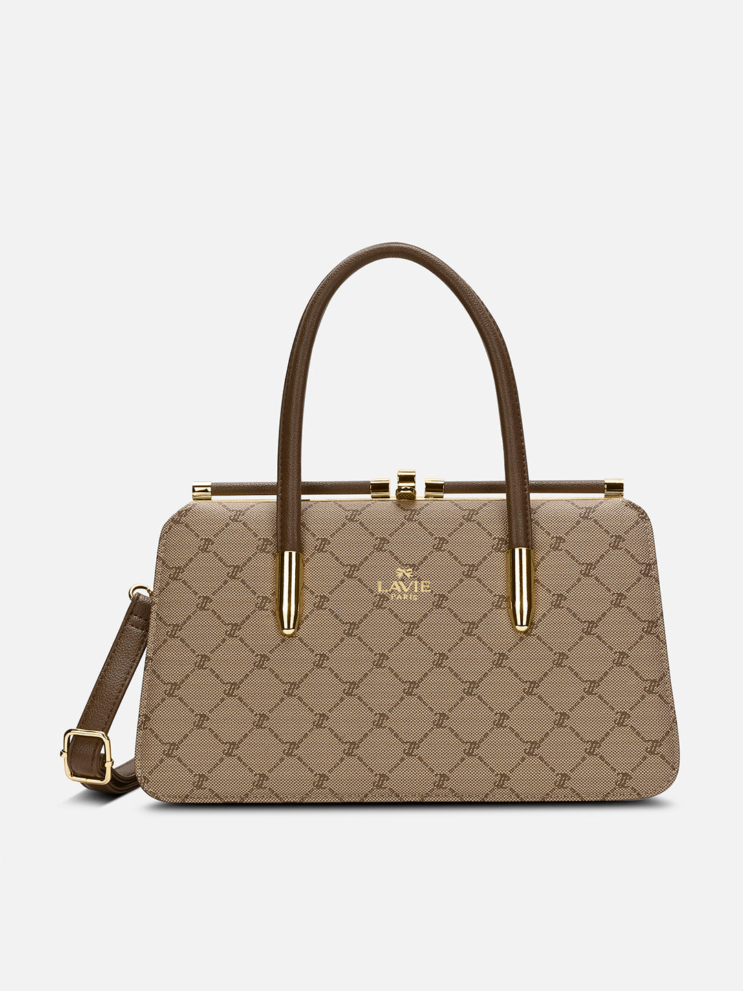 Mono Chic Dual Medium Frame Bag Latte