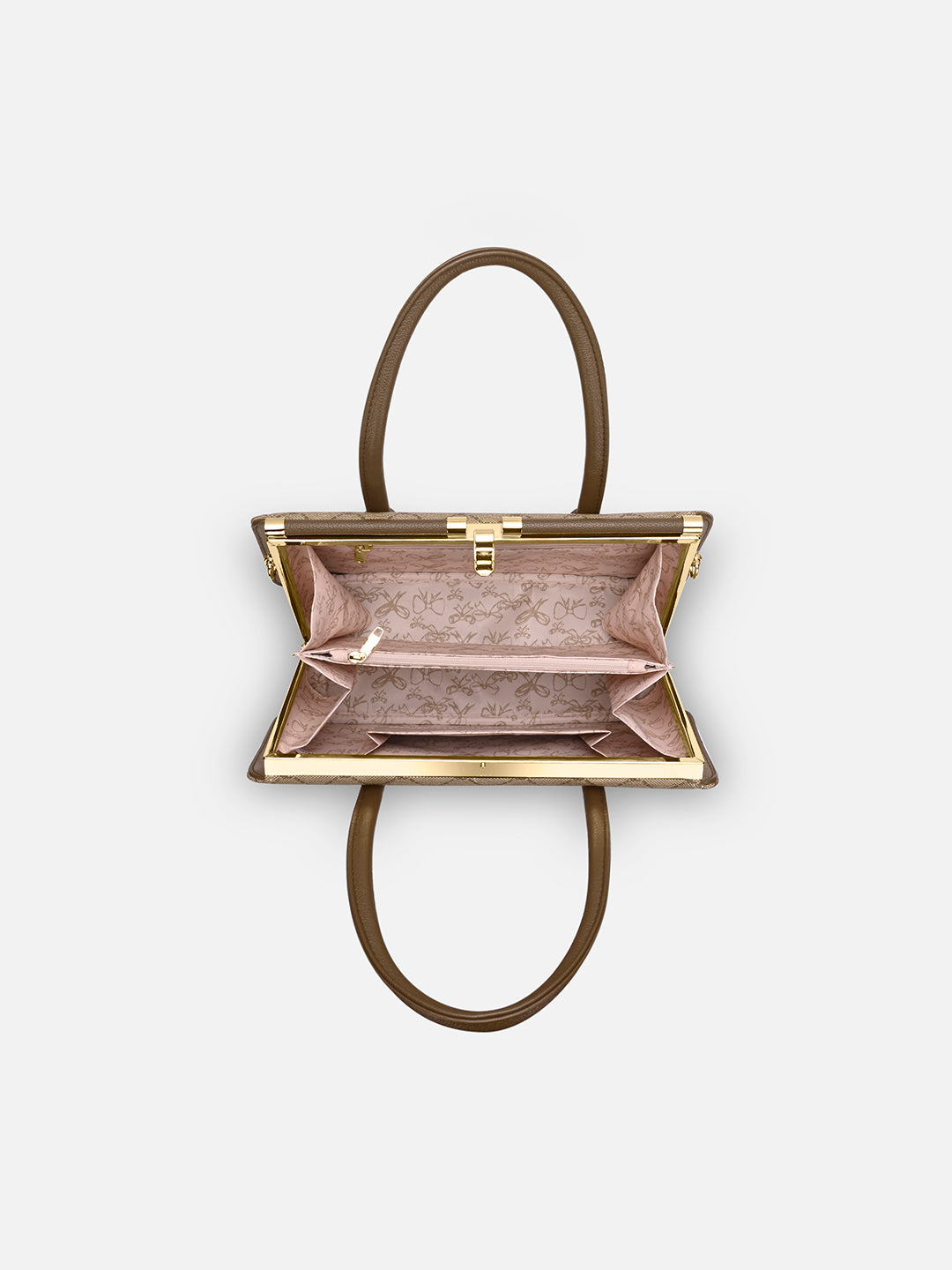 Mono Chic Dual Medium Frame Bag Latte