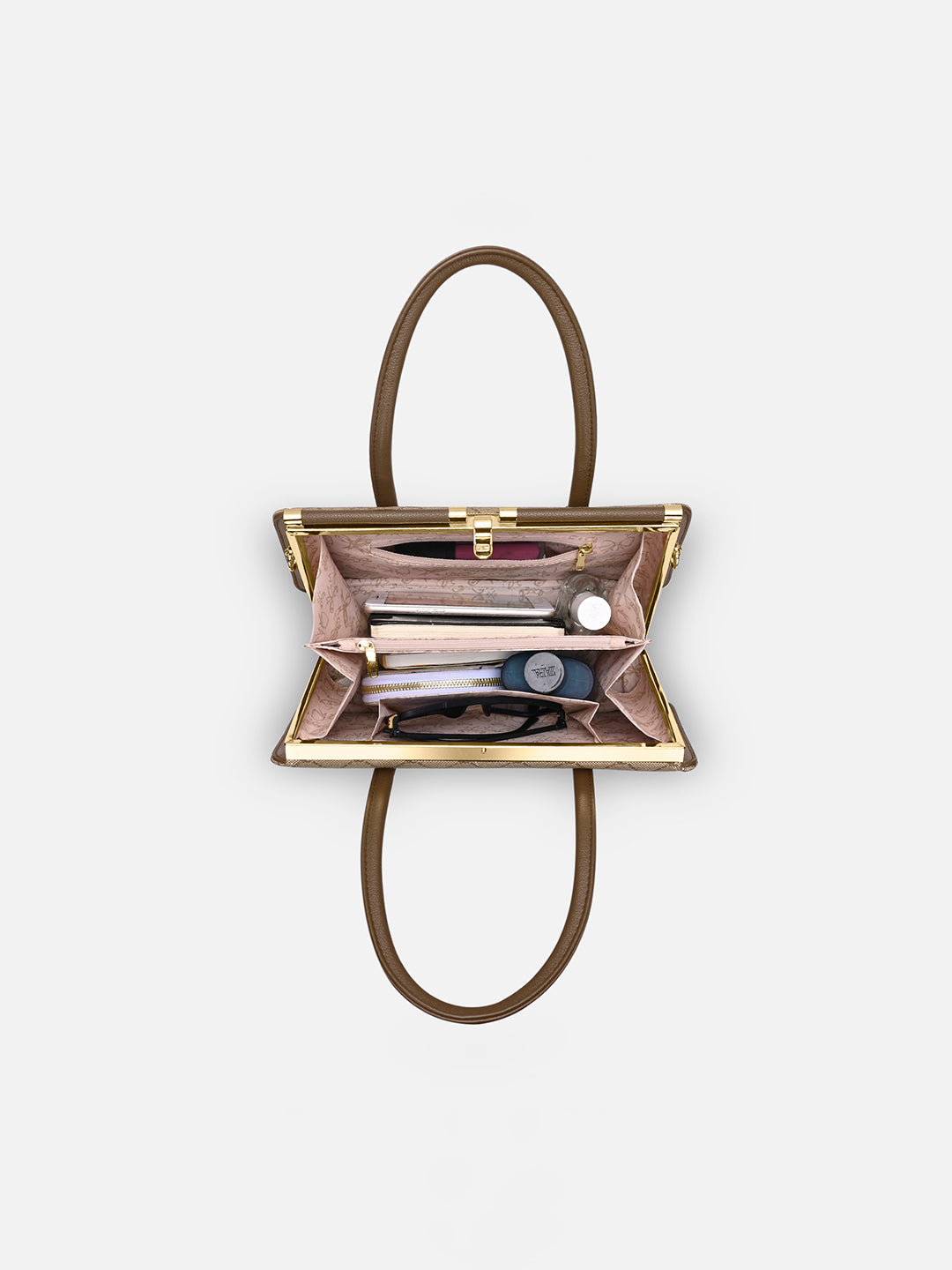 Mono Chic Dual Medium Frame Bag Latte