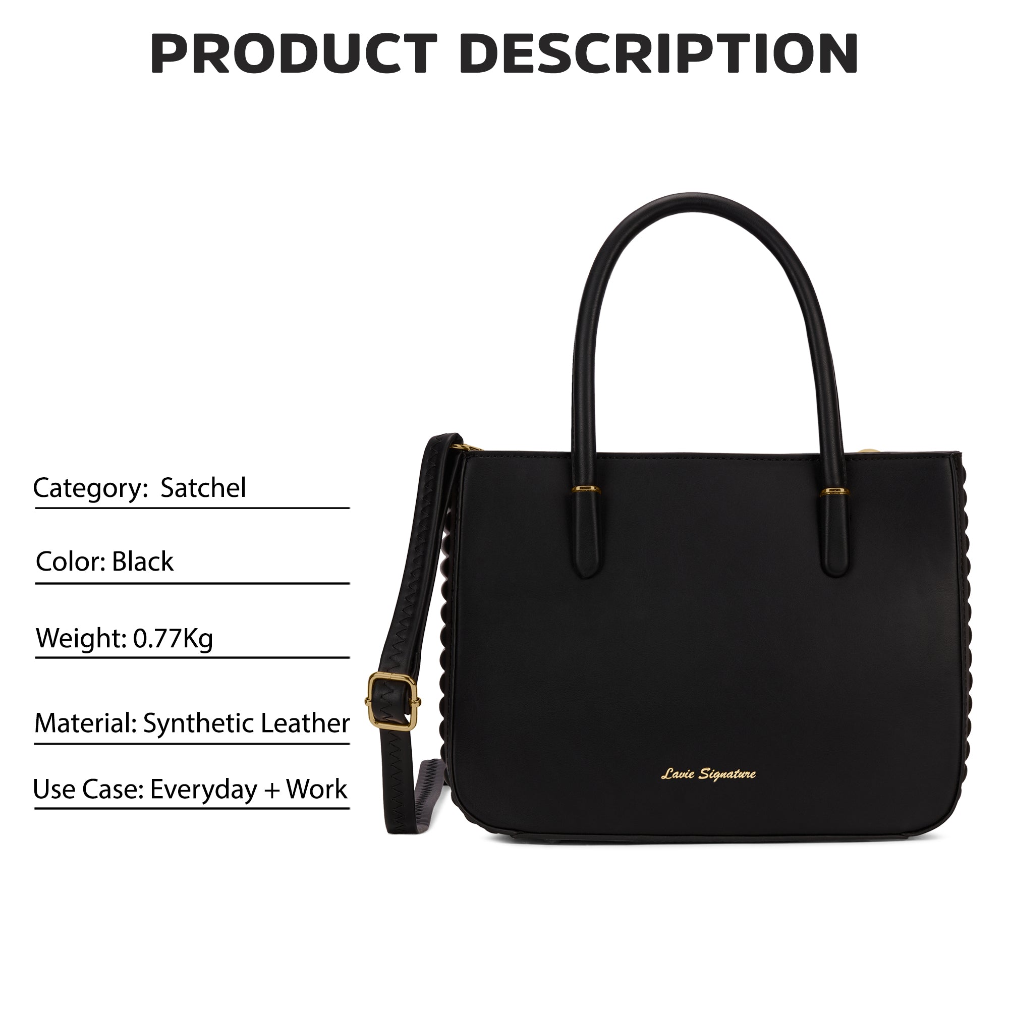 Maple Satchel Bag Black