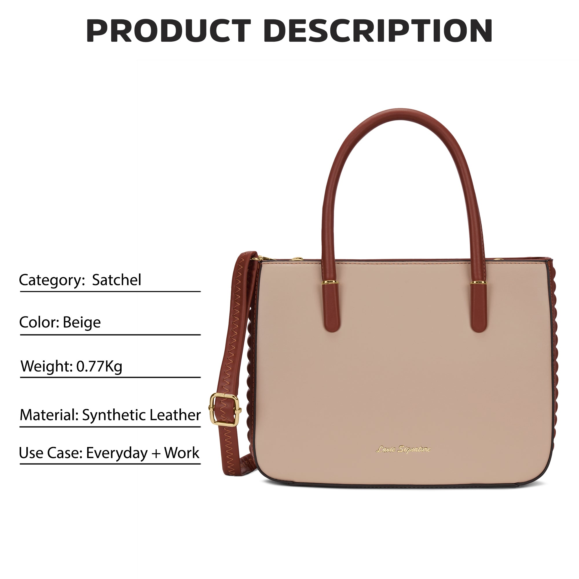 Maple Satchel Bag Beige
