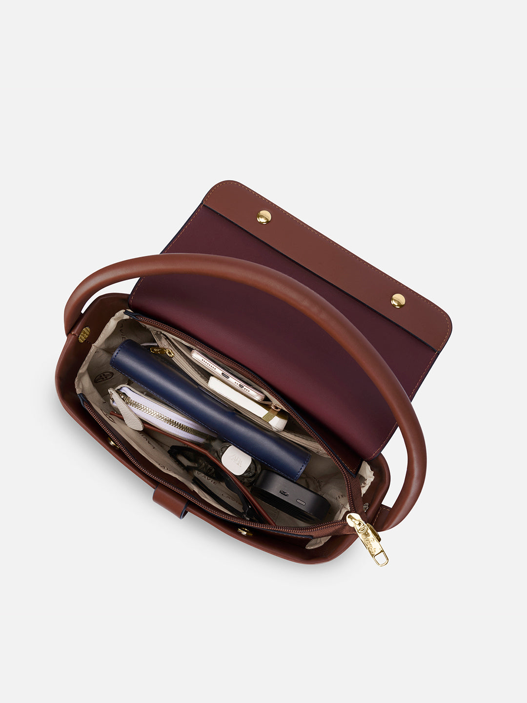 Zion Small Belt Satchel Bag Bag Beige