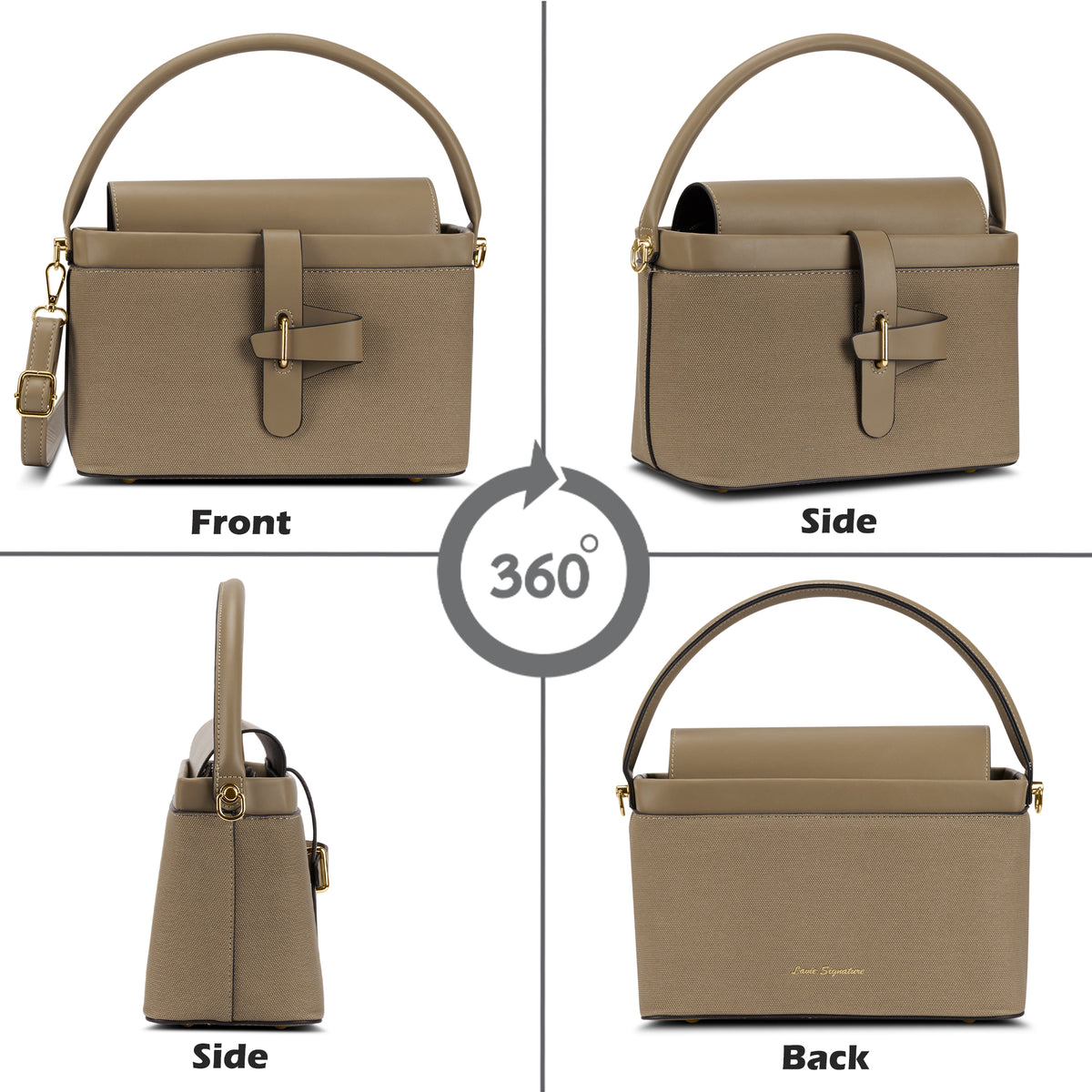 Zion Small Belt Satchel Bag Bag Beige