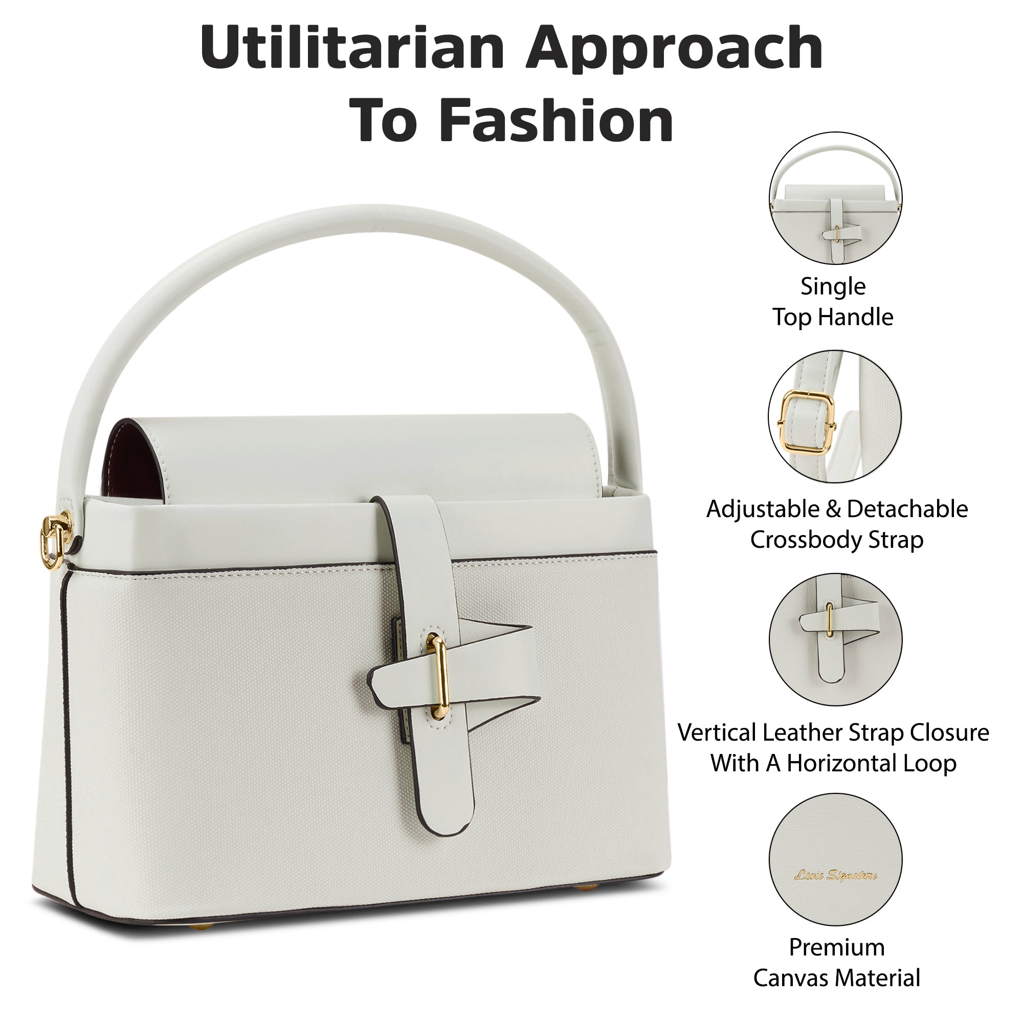 Zion Small Belt Satchel Bag Bag Off White