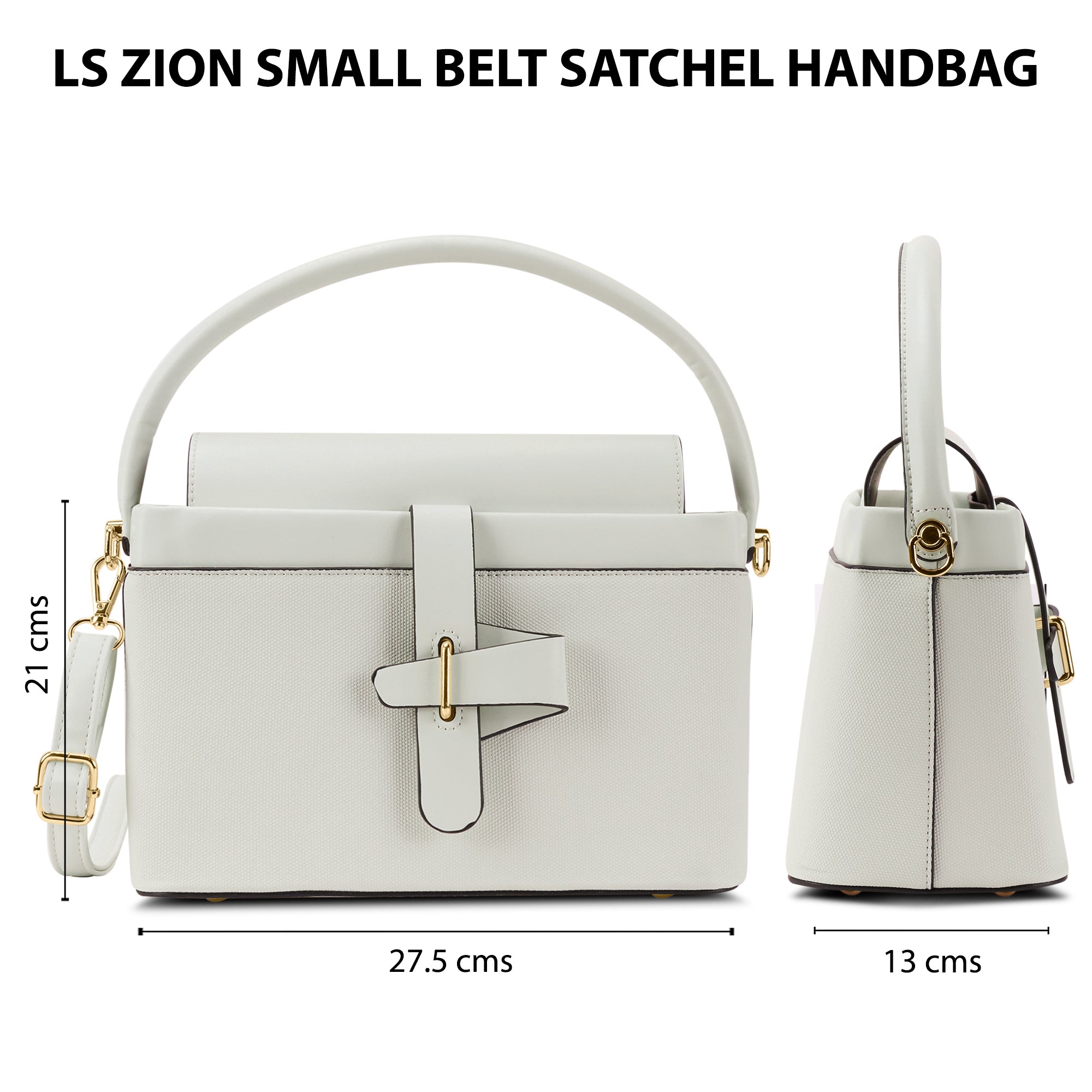 Zion Small Belt Satchel Bag Bag Off White