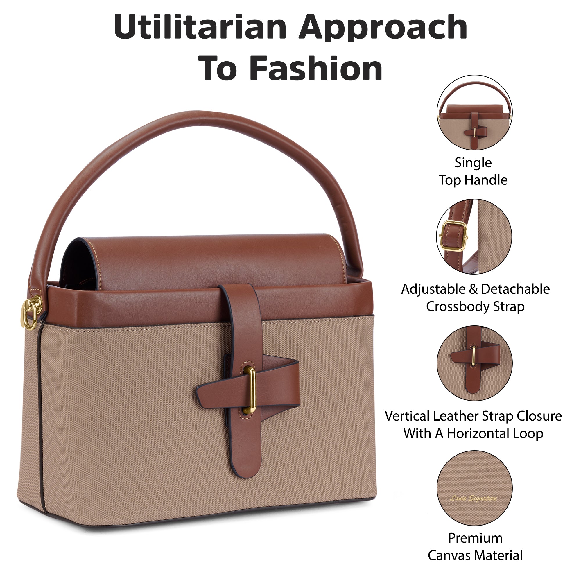 Zion Small Belt Satchel Bag Bag Tan