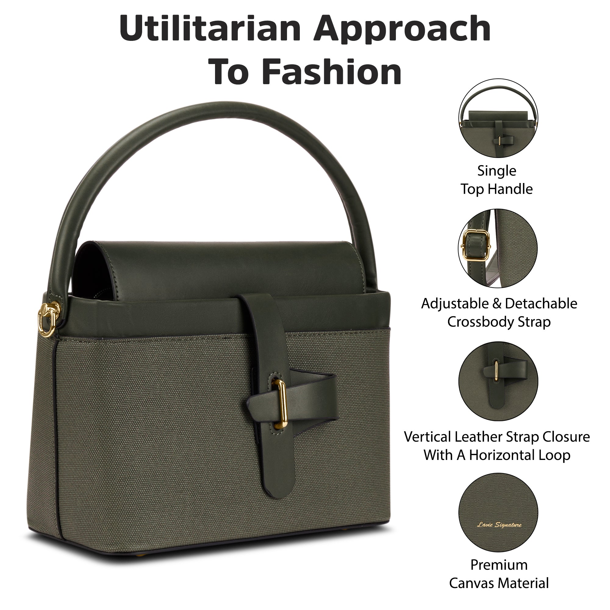 Zion Small Belt Satchel Bag Bag Olive