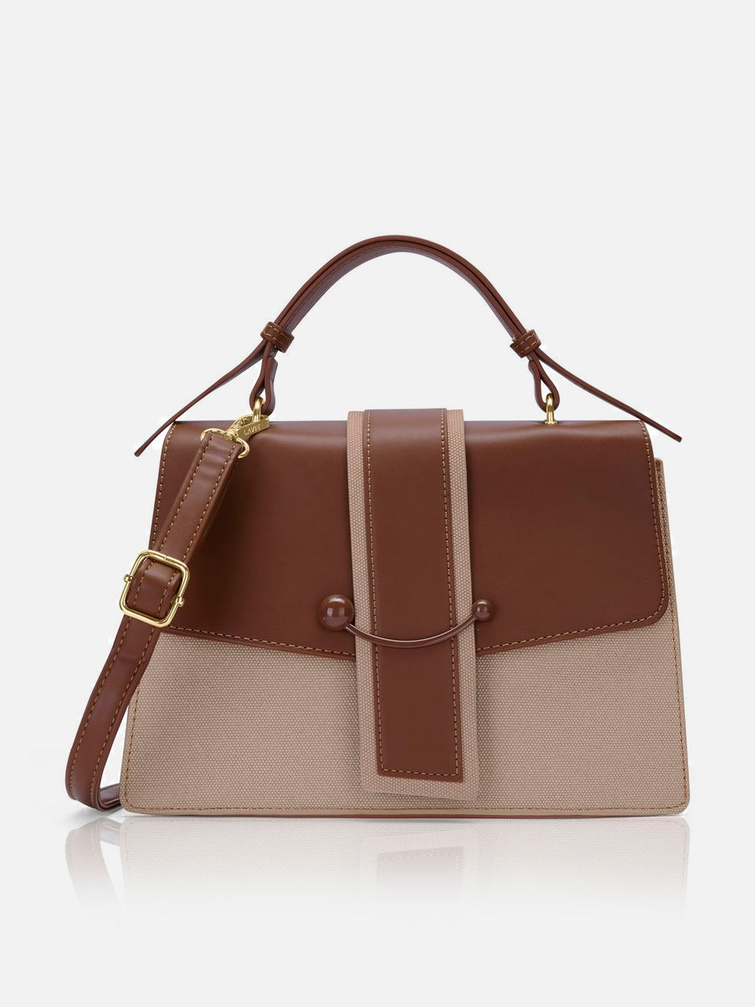Ashby Small Beige Satchel Bag