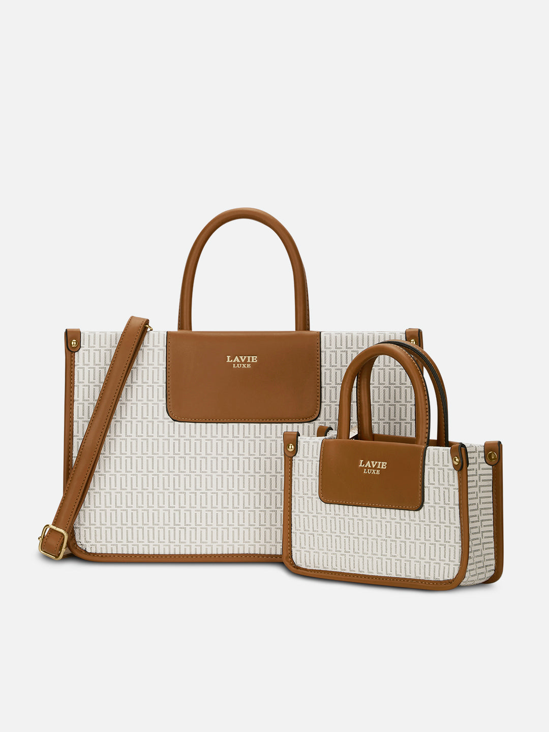Monogram Combo Set Large Off White Tote Bag