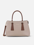 Rowan 3 Compartment Medium Beige Satchel Bag