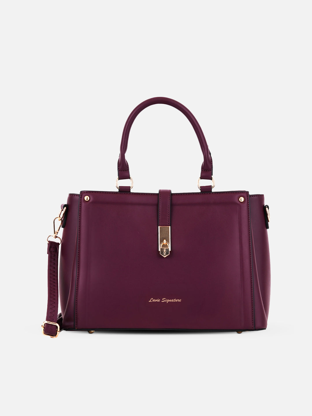 Rivera 3 Compartment Medium Maroon Satchel Bag