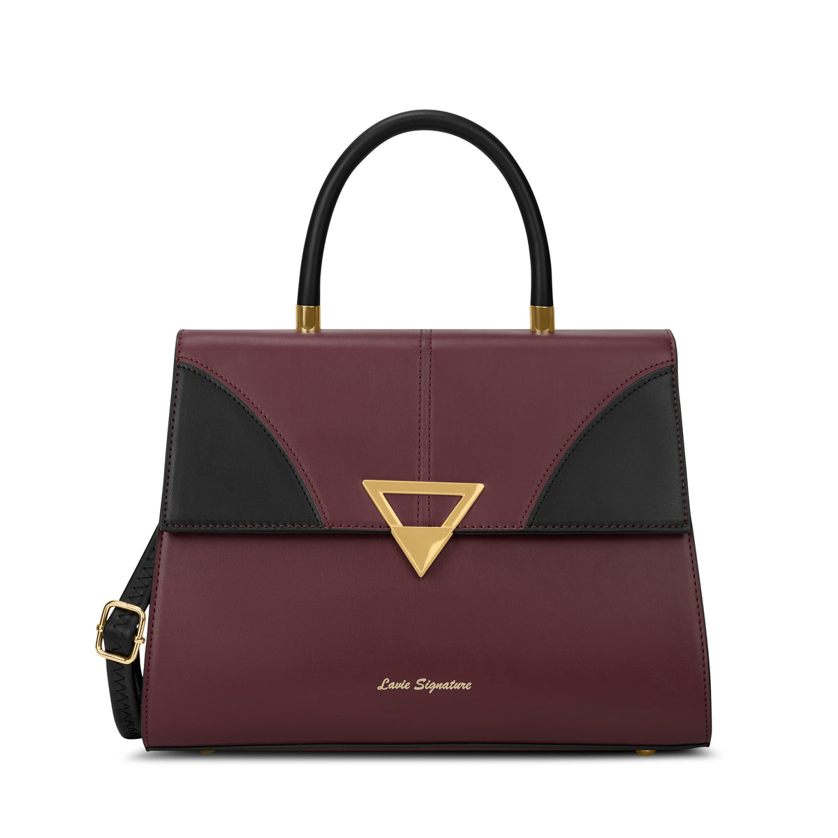 Marina Flap Medium Maroon Satchel Bag