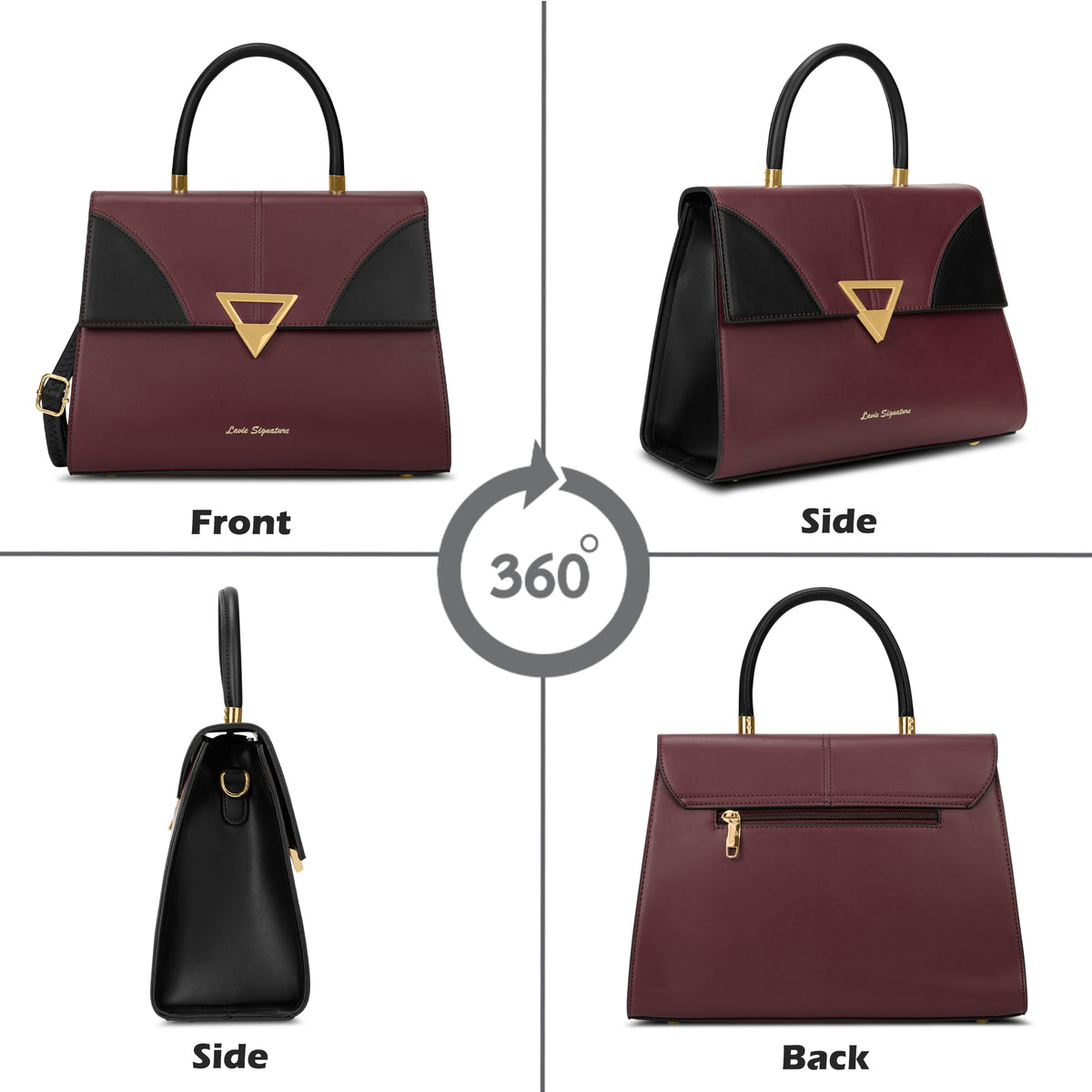 Marina Flap Medium Maroon Satchel Bag