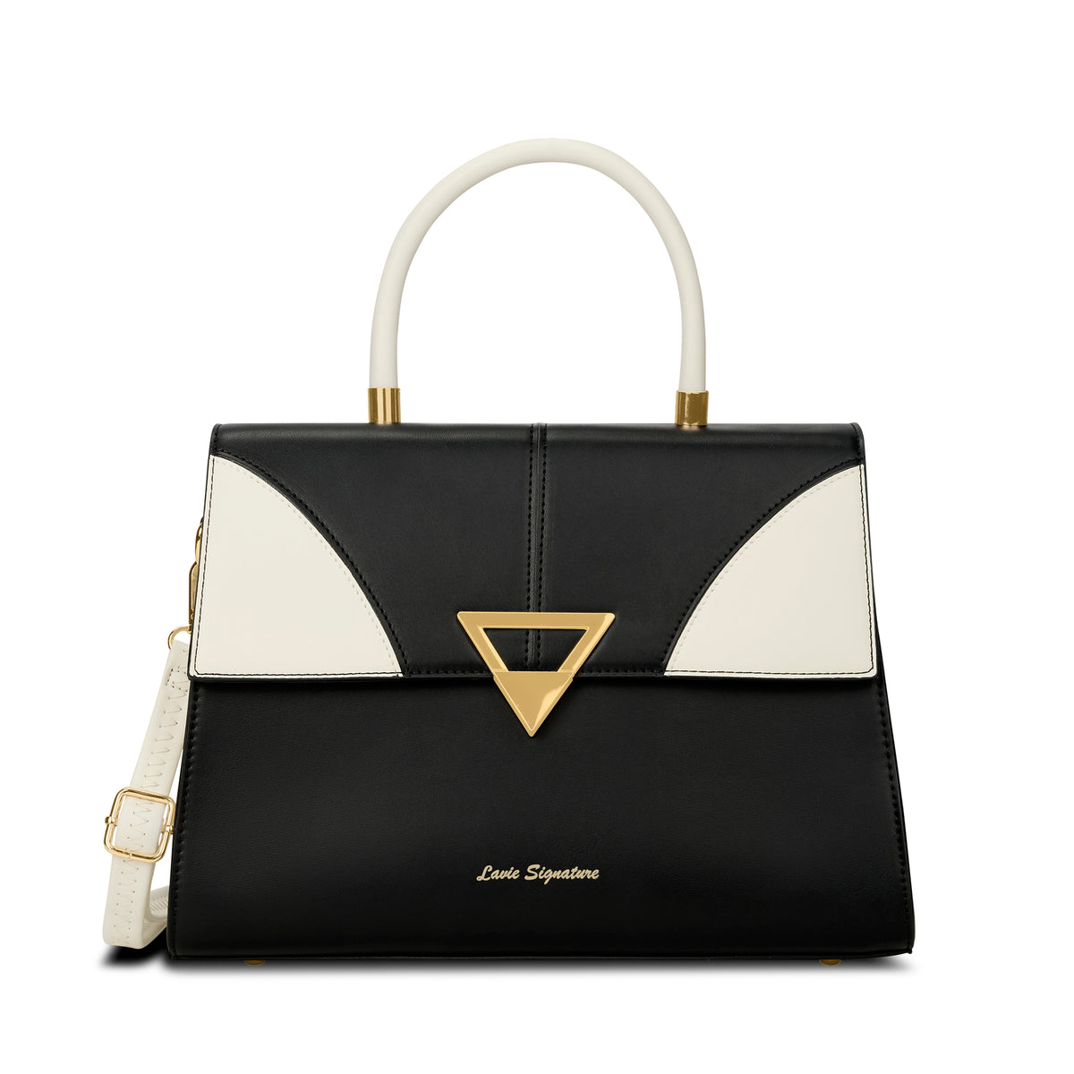 Marina Flap Medium Black Satchel Bag