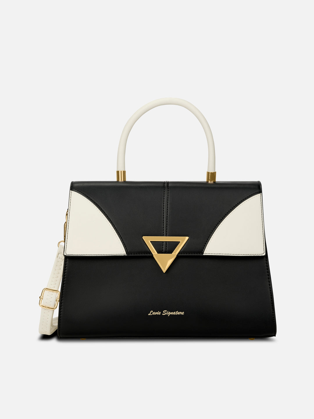 Marina Flap Medium Black Satchel Bag