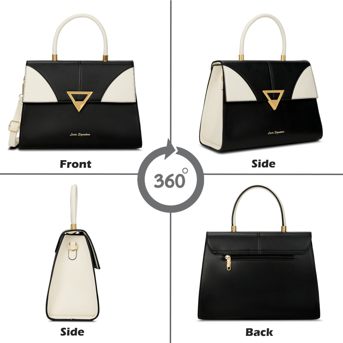 Marina Flap Medium Black Satchel Bag