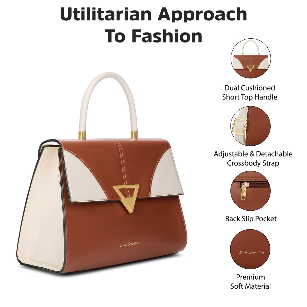 Marina Flap Medium Tan Satchel Bag