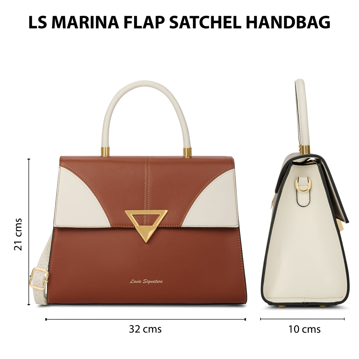 Marina Flap Medium Tan Satchel Bag