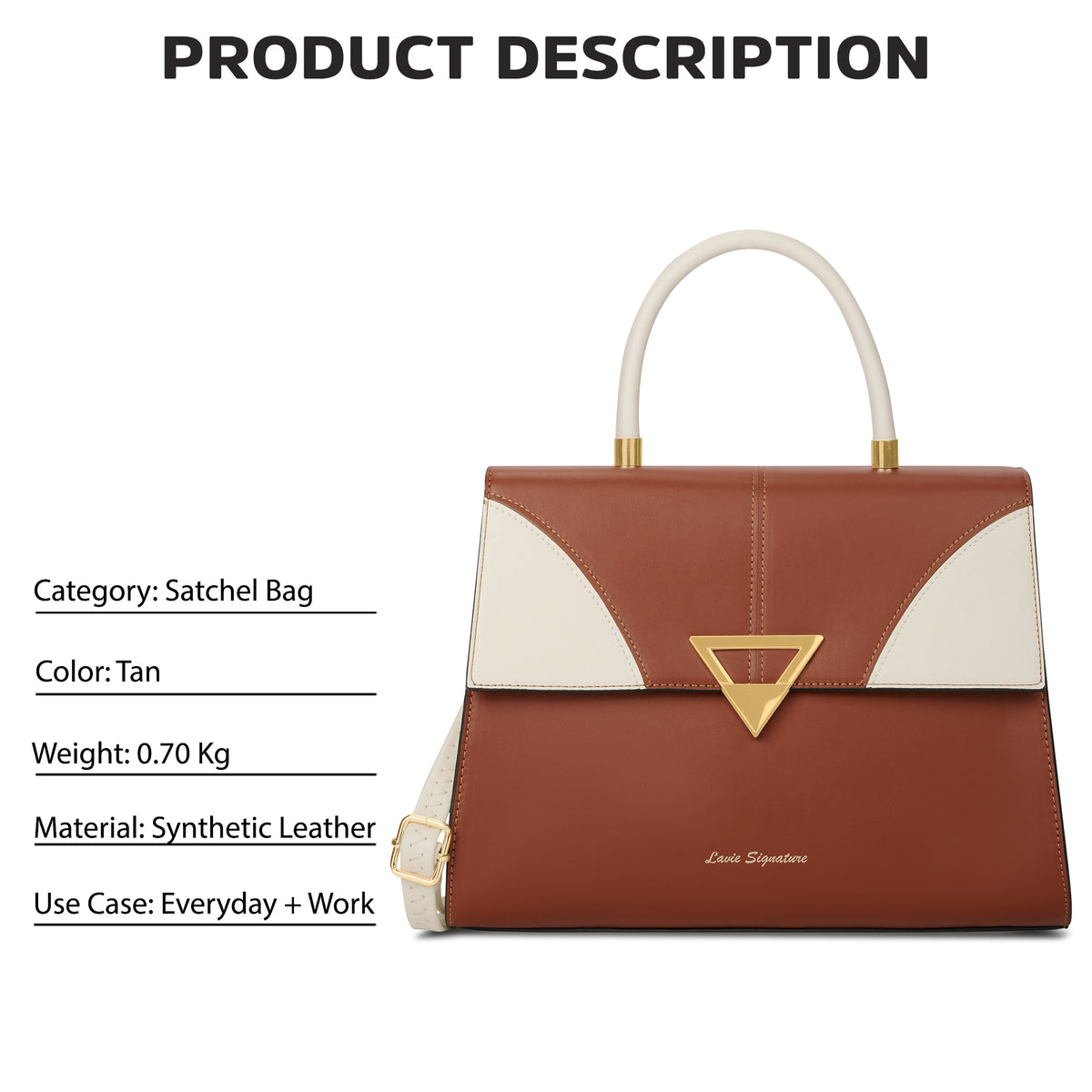 Marina Flap Medium Tan Satchel Bag