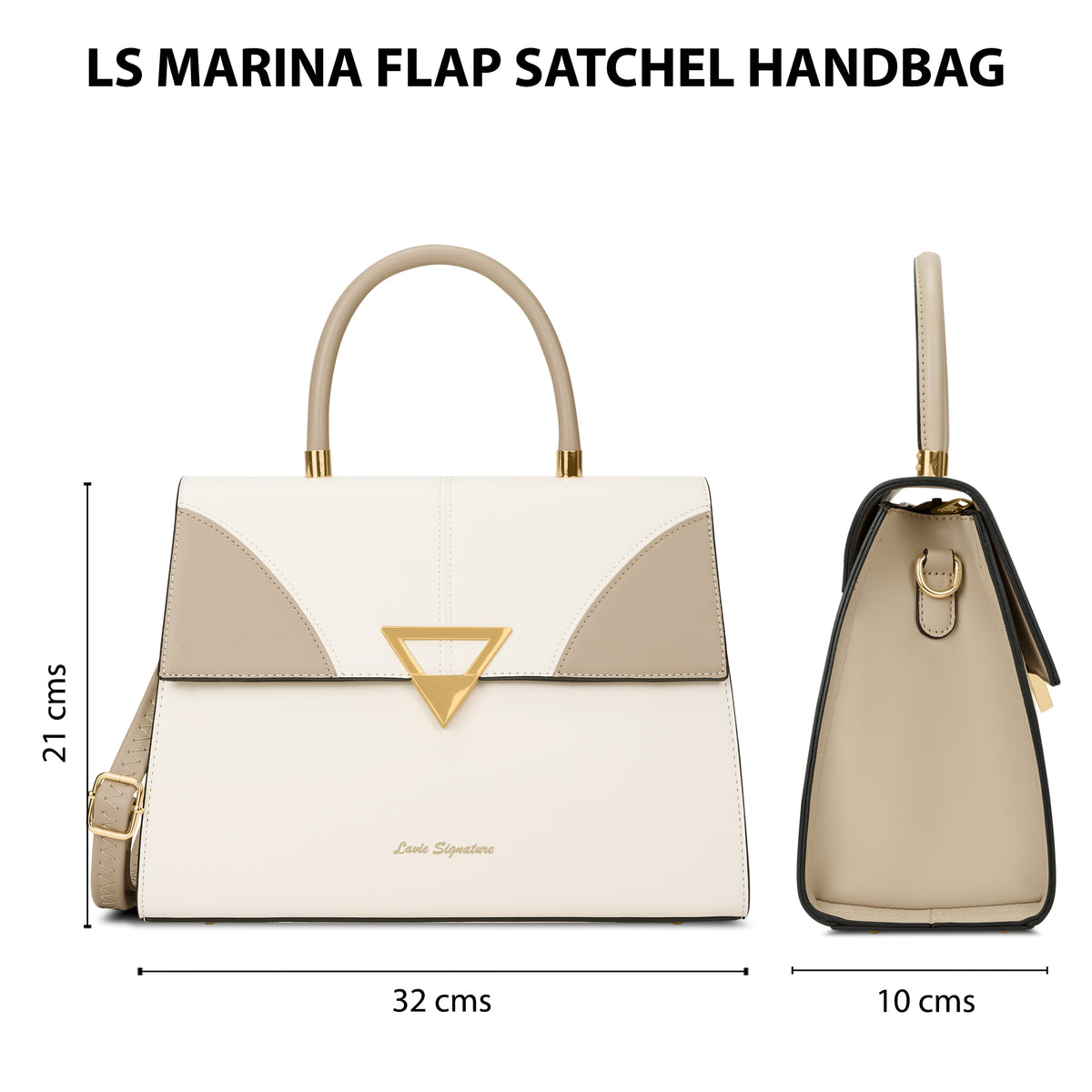 Marina Flap Medium Off White Satchel Bag
