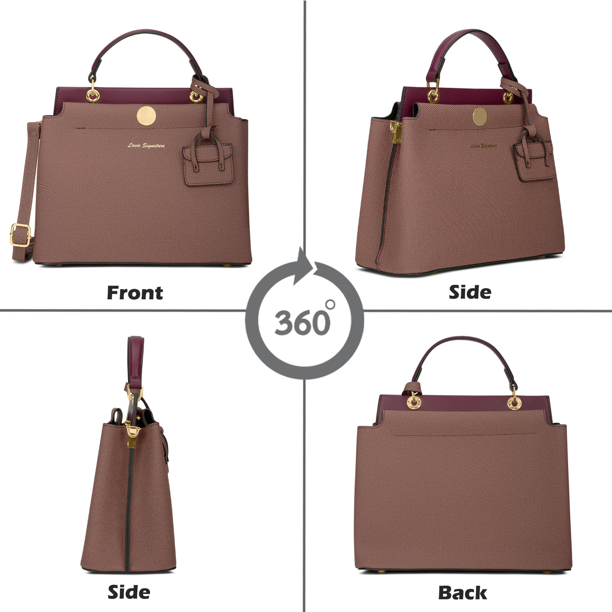 Whitney 2 Compartment Medium Maroon Satchel Bag