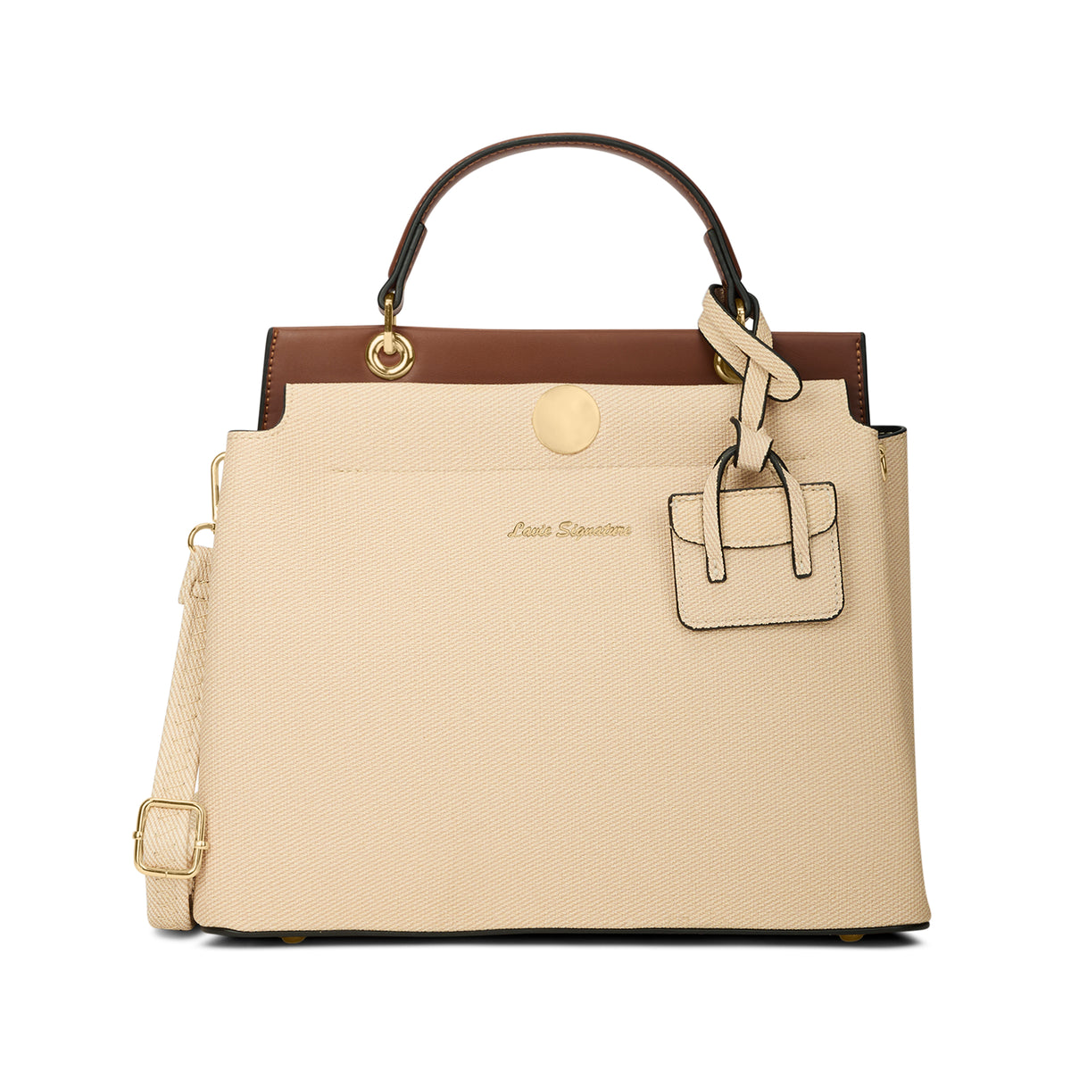 Whitney 2 Compartment Medium Off White Satchel Bag