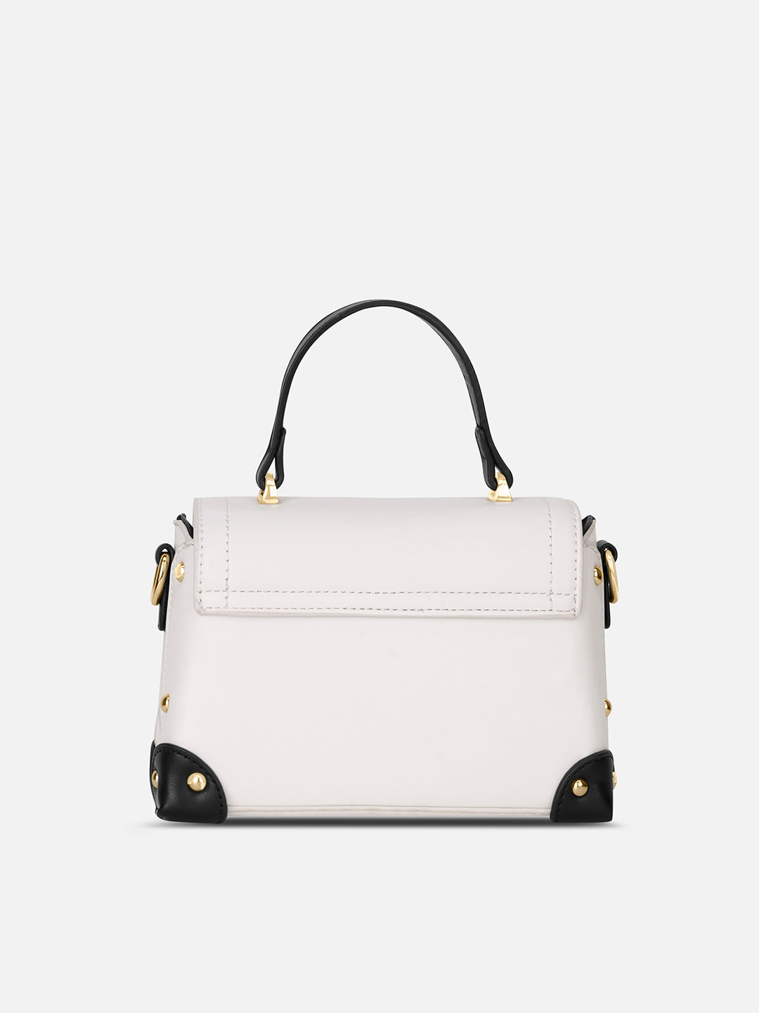 Beaufort Flap Satchel Bag Off White/Black