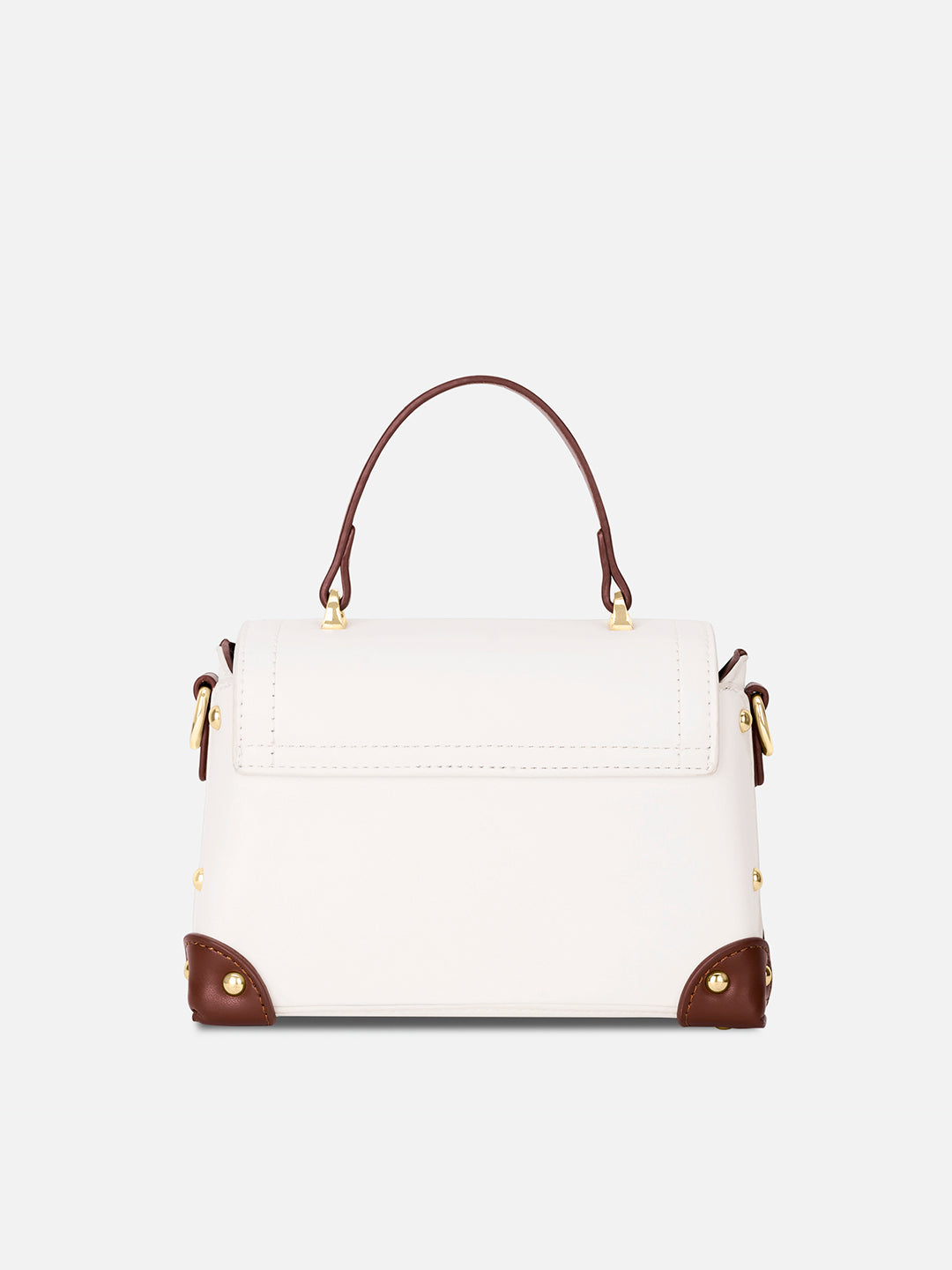 Beaufort Flap Satchel Bag Off White/Tan