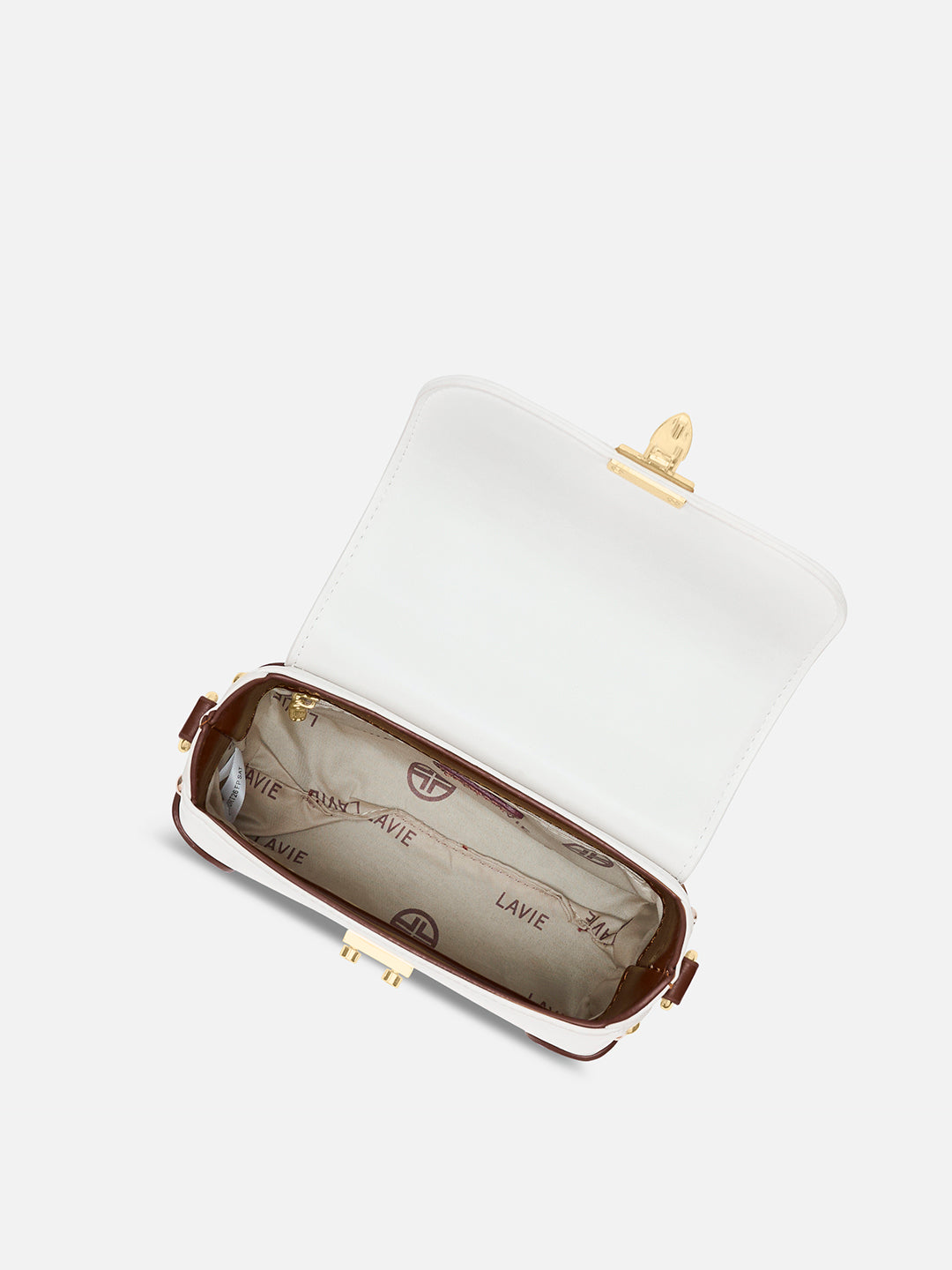 Beaufort Flap Satchel Bag Off White/Tan