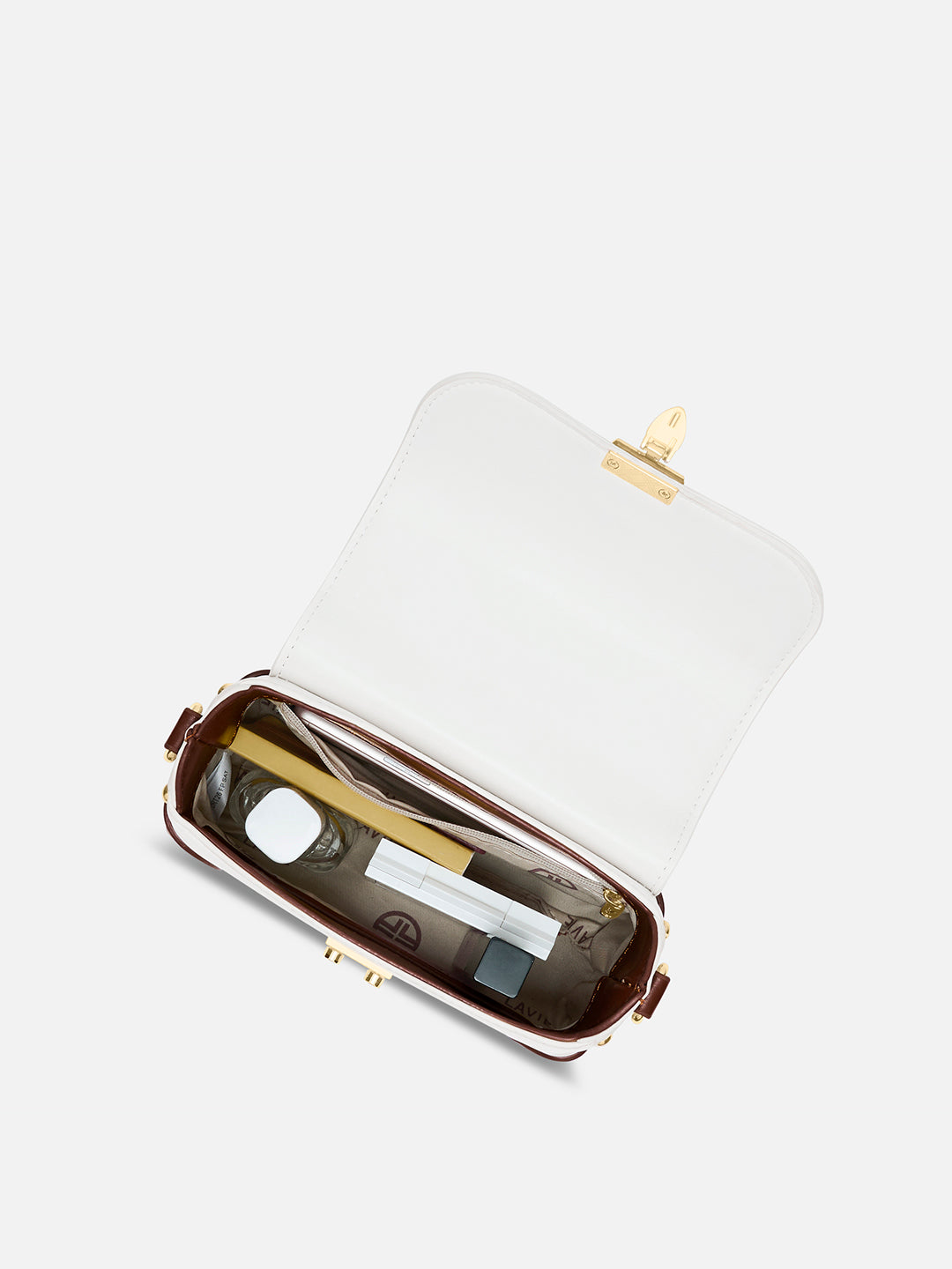 Beaufort Flap Satchel Bag Off White/Tan