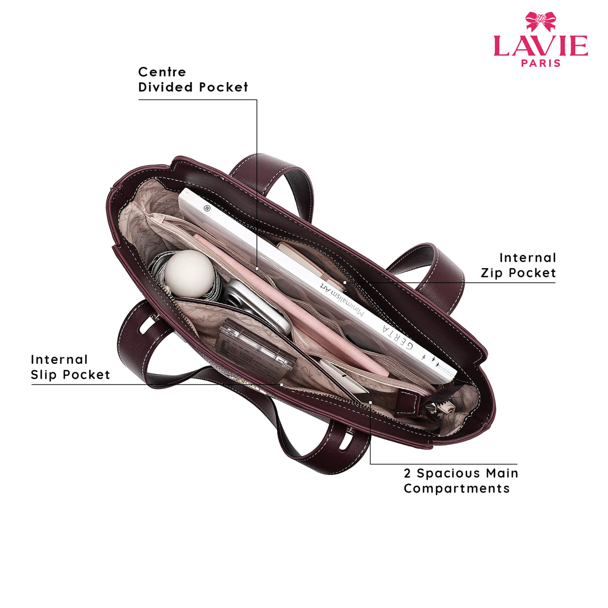 Soft Solene Medium Wine Tote Bag